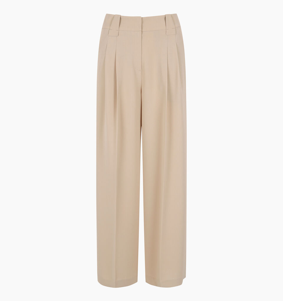 Light beige wide leg trousers  - sisley k pantaloni regular - Beige | Sisley K image number 1